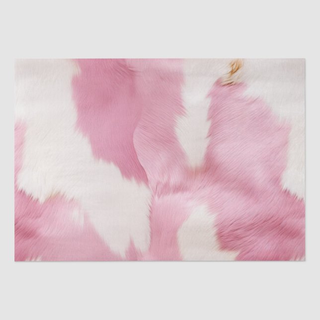 Blush Pink White Gold Cowhid Animal Seidenpapier (Vorderseite)
