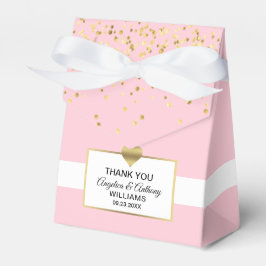 Blush Pink White Gold Heart Gastgeschenk Hochzeit Geschenkschachtel