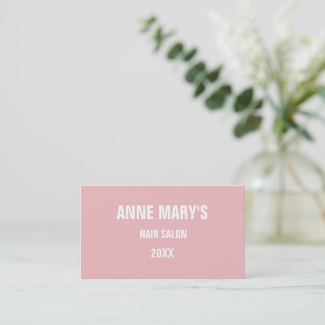 Blush Pink White Hair Salon Giro del Malcantone Visitenkarte (Stehend Vorderseite)