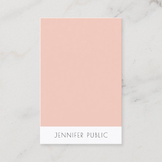 Blush Pink White Moderne Elegante einfache Vorlage Visitenkarte (Vorderseite)