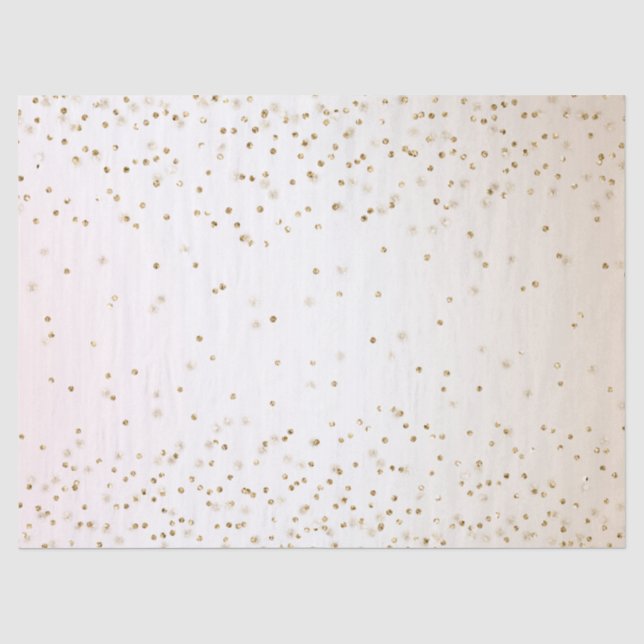 Blush Pink White Peach Ombre Gold Confetti Seidenpapier (Vorderseite)