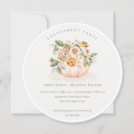 Blush Pink White Pumpkin Floral Verlobung laden Dankeskarte