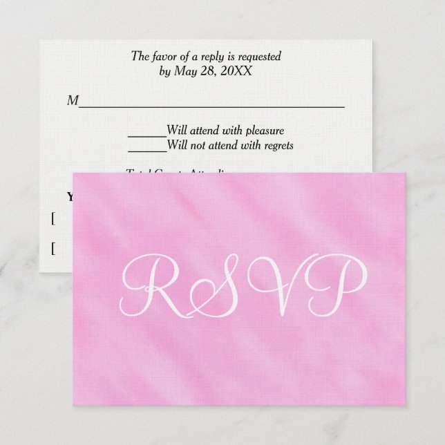 Blush Pink White Watercolor Wedding RSVP (Vorne/Hinten)