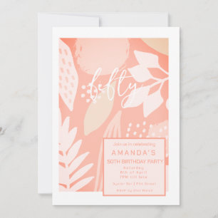 Blush Pinks Nature 50e anniversaire Invitation