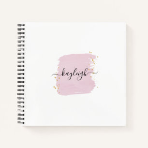 Blush Pinselstriche Gold Punkte Notizbuch
