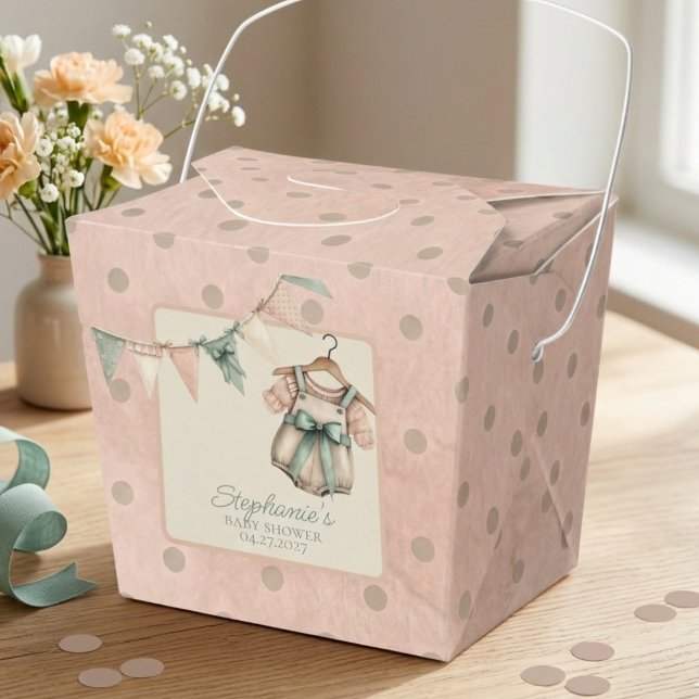 Blush Polka Dot Baby  Geschenkschachtel (Boho baby shower guest favor box)