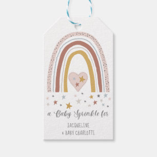 Blush Rainbow Modern Baby Girl Sprinkle Dusche Geschenkanhänger