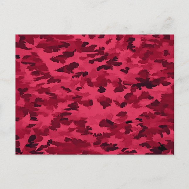 Blush Red Camouflage Pattern Postkarte (Vorderseite)