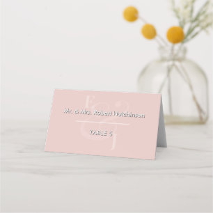 Blush Reverse Ampersand Hochzeit   Gefaltete Sitzo Platzkarte