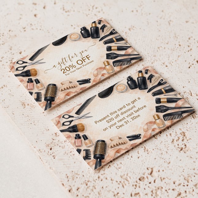 Blush Ribbon Hair Stylist Rabattkarte (Von Creator hochgeladen)