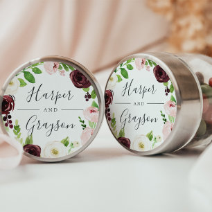 Blush Romance Wreath Wedding Runder Aufkleber