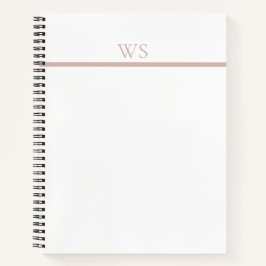 Blush Rosa Bar Monogramm Personalisiertes Spiral N Notizbuch