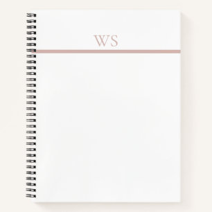 Blush Rosa Bar Monogramm Personalisiertes Spiral N Notizbuch