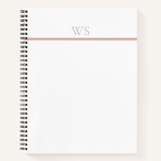 Blush Rosa Bar Monogramm Personalisiertes Spiral N Notizbuch