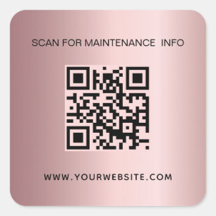 Blush-Rosa-Business-QS-Wartungs-Infos Quadratischer Aufkleber