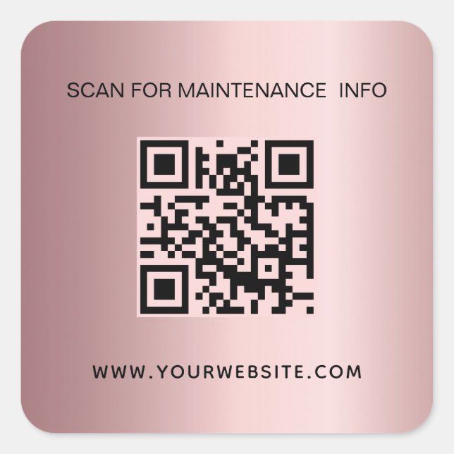 Blush-Rosa-Business-QS-Wartungs-Infos Quadratischer Aufkleber (Vorderseite)