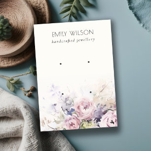 Blush-Rose Aquarellblume 2 Ohrendarstellung Visitenkarte