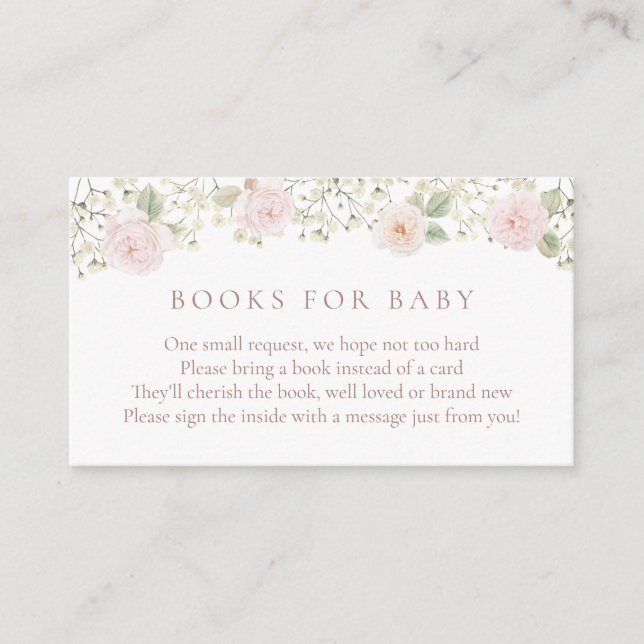 Blush Rose Babybriefe für Babybettkarten Begleitkarte (Vorderseite)