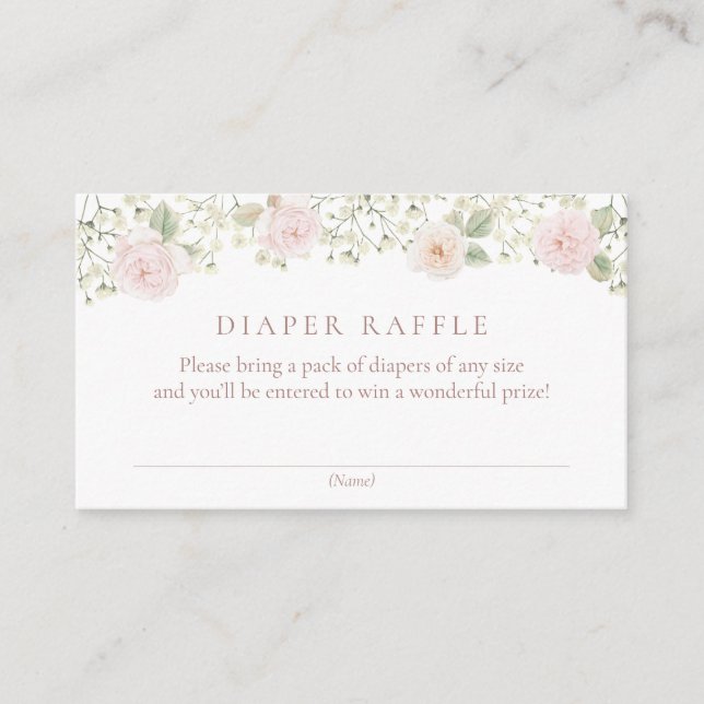Blush Rose Babywindeln Faltkarte Begleitkarte (Vorderseite)