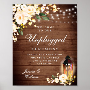 Blush-Rose Bloral Unplugged Hochzeitsfeier Poster