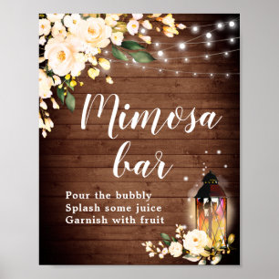 Blush Rose Blumengrün Mimosa Bar Schildkröte Poste Poster