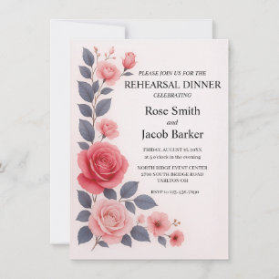 Blush Rose Blumenkohl Hochzeit Probe Dinner Einladung