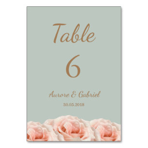 Blush Rose Blumenzärsche Hochzeitsstimmung Tischnu Tischnummer