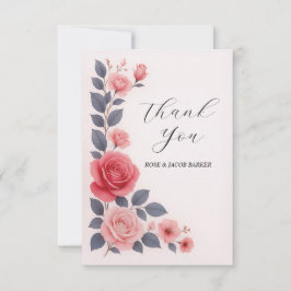 Blush Rose Blumenzwiebelflasche Danke Karte