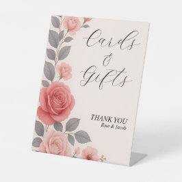 Blush Rose Blumenzwiebelkarten und Geschenkgutsche Sockelschild