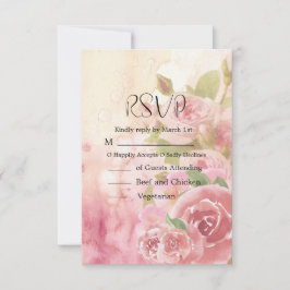 Blush Rose Botanische Hochzeit RSVP Karte