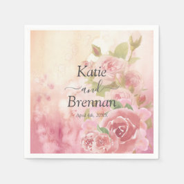 Blush Rose Botanische Hochzeit Serviette