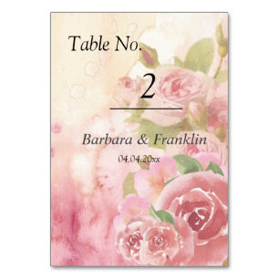 Blush Rose Botanische Hochzeit Tischnummer