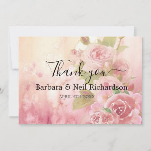 Blush Rose Botanische Hochzeit Vielen Dank Dankeskarte
