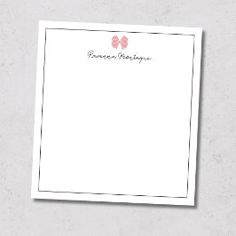 Blush Rose Bow Border Script Custom Name Script Notizblock