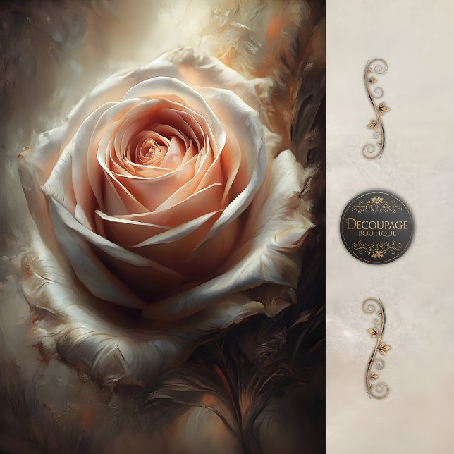 Blush Rose Center Decoupage Tissue Paper Seidenpapier (Blush Rose Center Decoupage Tissue Paper)