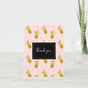 Blush rose chic Ananas et points dorés Merci