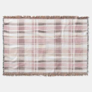 Blush Rose Creme Brown Streifen Geburtstag Decke