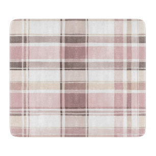 Blush Rose Creme Brown Streifen Geburtstag Schneidebrett