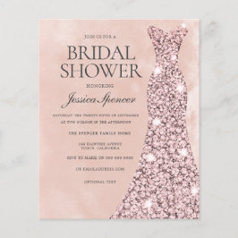 Blush Rose Dress Gold Brautparty Einladung
