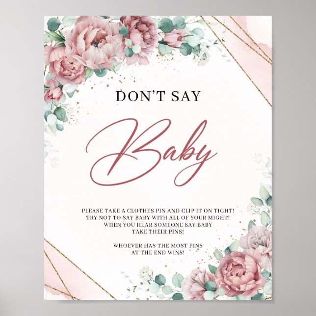Blush Rose Ekkalyptusgold Don't Say Baby Poster (Vorne)