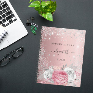 Blush rose floral argent parties scintillant nom s