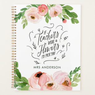 Blush rose floral merci enseignant cadeau
