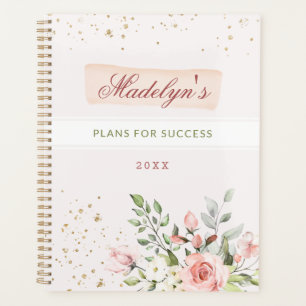 Blush rose Floral Parties scintillant or Nom perso