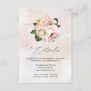 Blush Rose Floral Sweet 16 Détails Carte de boîtie