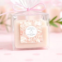 Blush Rose Gemstone Illusion Hochzeit Quadratischer Aufkleber