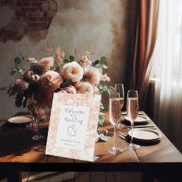 Blush Rose Gemstone Wedding Sockelschild