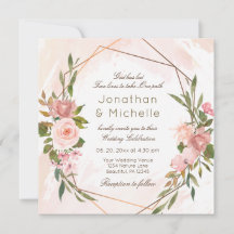 Blush Rose Geometrischer Rahmen Christliche Hochze