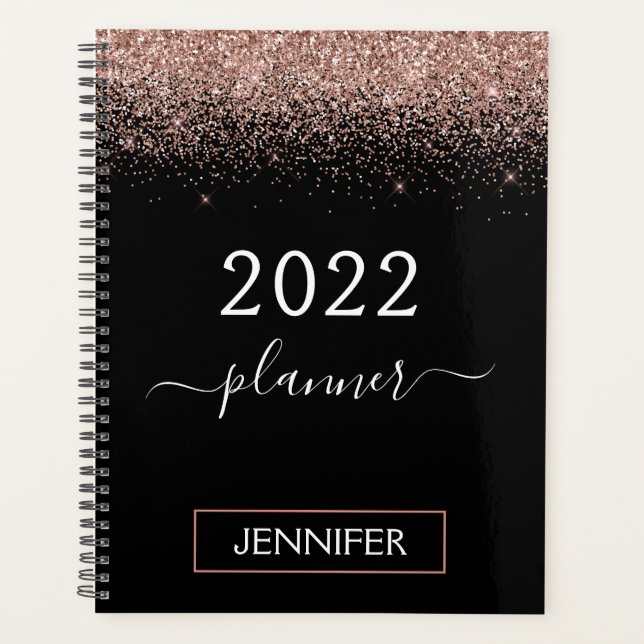 Blush Rose Gold 2022 Monogram Pailleté Rose Noir (Devant)