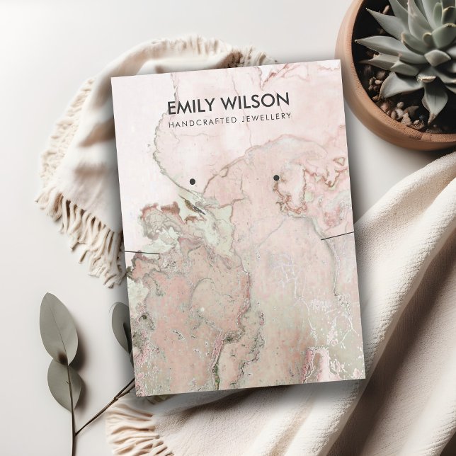 BLUSH ROSE GOLD AGATE MARBLE NECKLACE STUD ANZEIGE VISITENKARTE (Von Creator hochgeladen)