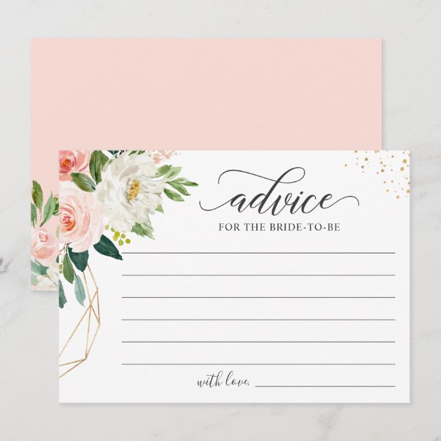 Blush Rose Gold Bläserne Elegante Worte von Hinweiskarte (Vorne/Hinten)